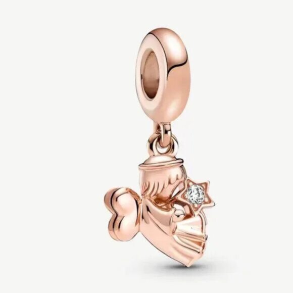 Pandora Rose Gold Heart and Star Charm Bracelet - Picture 1 of 5